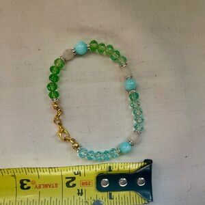 Elegant Green and Blue Beaded Bracelet
